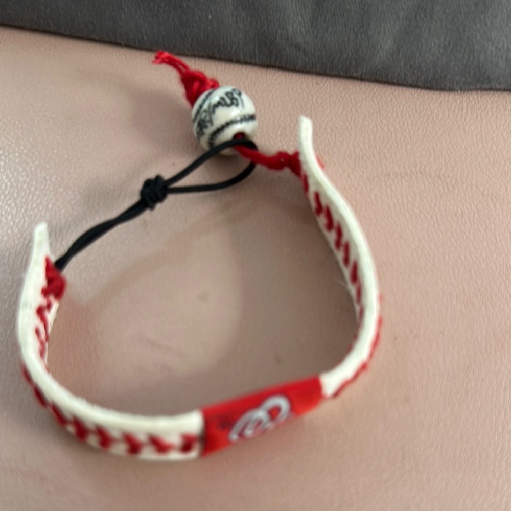 Phillies Red and White baseball Bracelet